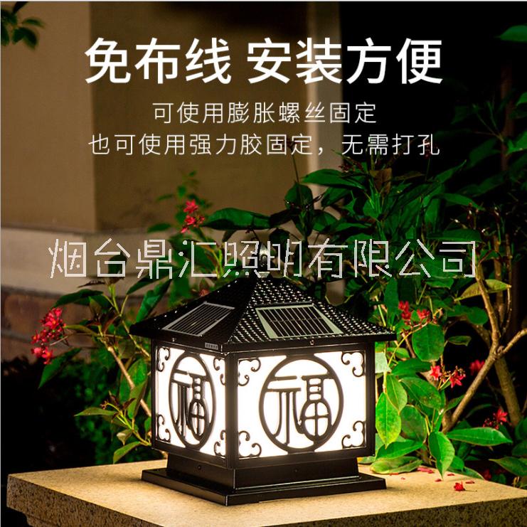 太陽能柱頭燈戶外家用防太陽能柱頭燈戶外家用防水庭院別墅墻頭圍墻大門口燈家用門柱頭燈水庭院別墅