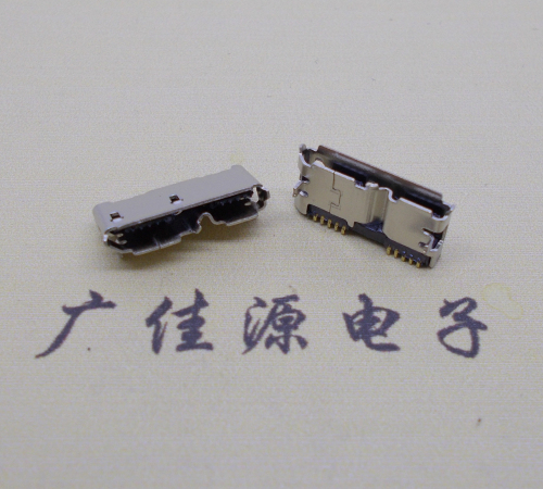 micro usb 3.0雙接口.兩腳插板10p母座導(dǎo)位卷邊micro usb 3.0雙接口