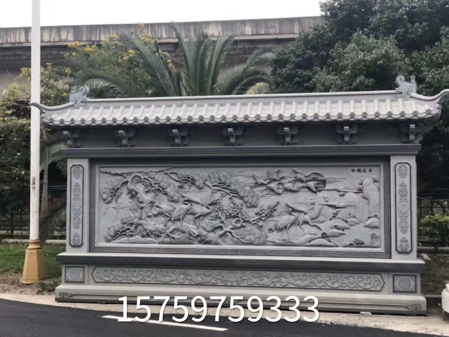 福建芝麻黑浮雕-青石雕刻-花崗巖石雕