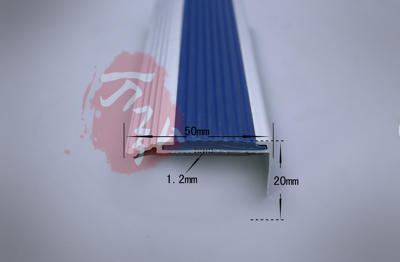 万弘铝合金防滑条5cmL型铝合金楼梯防滑条台阶地板踏步橡胶护角图片