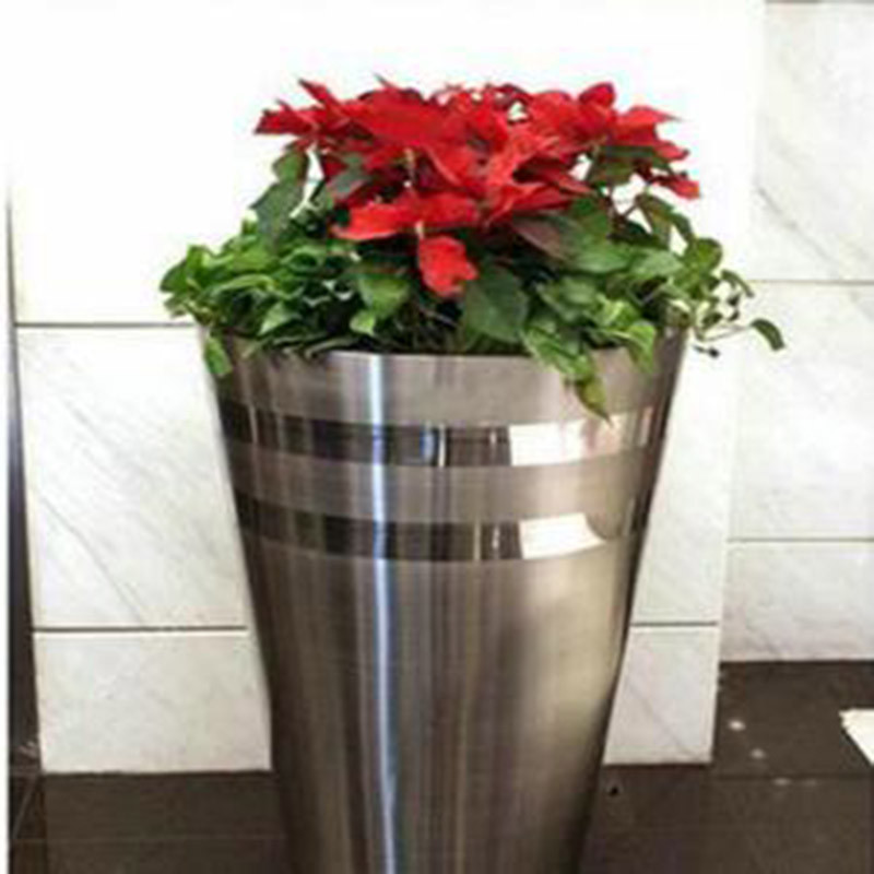 不銹鋼花箱戶外花缽花器花壇酒店商場廣場外擺綠植花盆