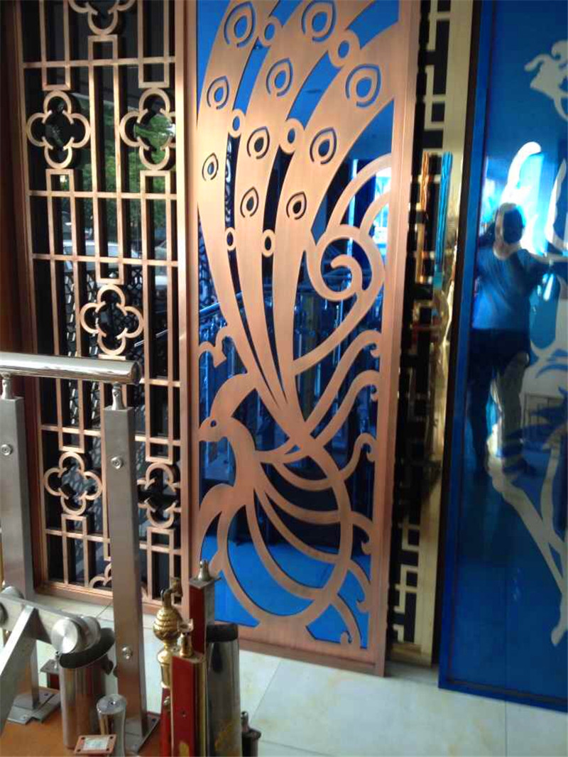 酒店不銹鋼隔斷屏風 中式花格定制 客廳玄關裝飾金屬屏風