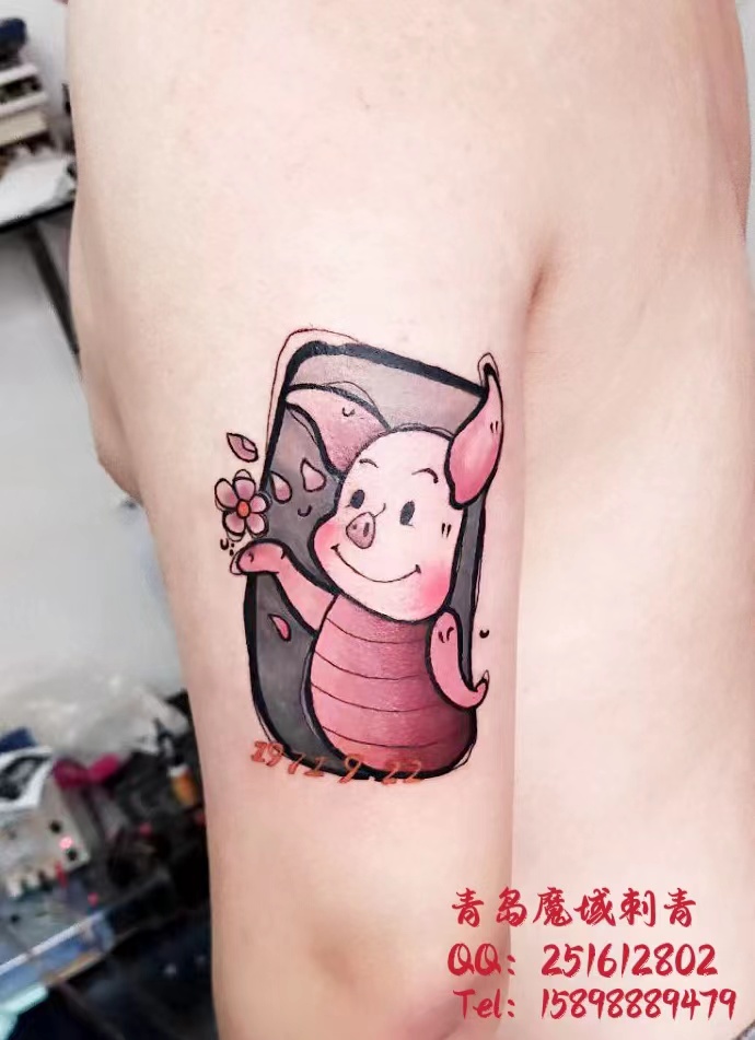 青島紋身 青島刺青 青島小豬紋身圖片