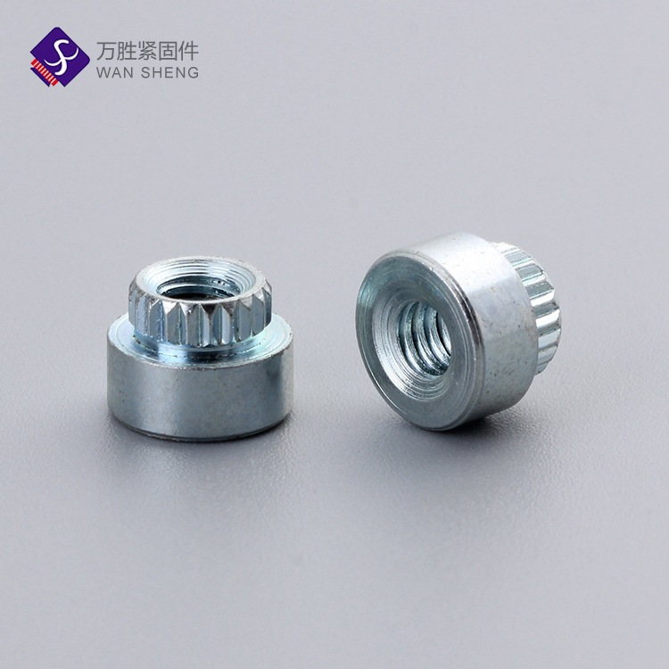 冷鐓pem花齒環(huán)保電鍍蘭白鋅圓形螺帽 KF漲鉚螺母M3M4M5M6M8