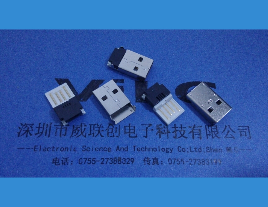 USB2.0A公（刺破式）免焊接USB连接器 威联创供应图片