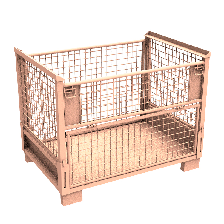 噴塑倉儲籠供應(yīng)，歐式金屬網(wǎng)箱，批發(fā)汽配周轉(zhuǎn)料箱 ，折疊式可堆垛金屬托盤