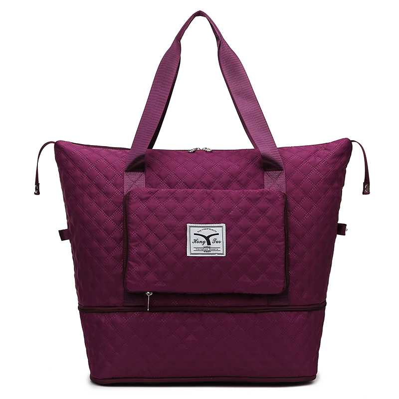 菱格干濕分離運(yùn)動(dòng)手提包大容量旅行包可折疊單肩包擴(kuò)展瑜伽健身包