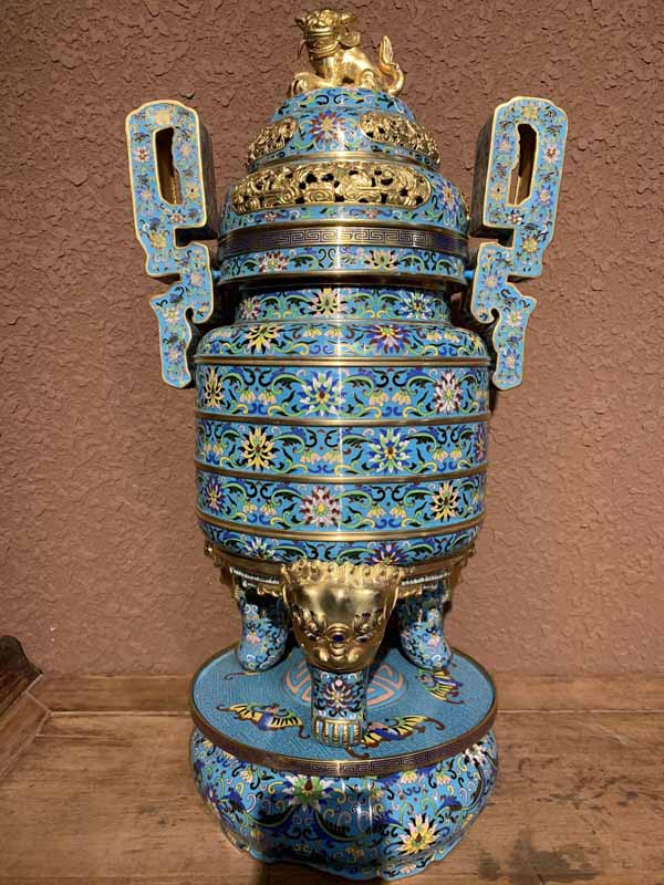 景泰藍(lán)工藝品加工定制紫銅胎高溫?zé)贫摄~胎掐絲琺瑯工藝品純手工制作景泰藍(lán)擺件