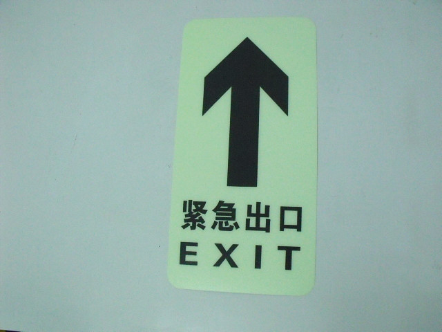 供應(yīng)夜光磨砂地貼導(dǎo)向牌蓄光逃生背膠標(biāo)志 工廠地面通道出口夜光導(dǎo)向牌