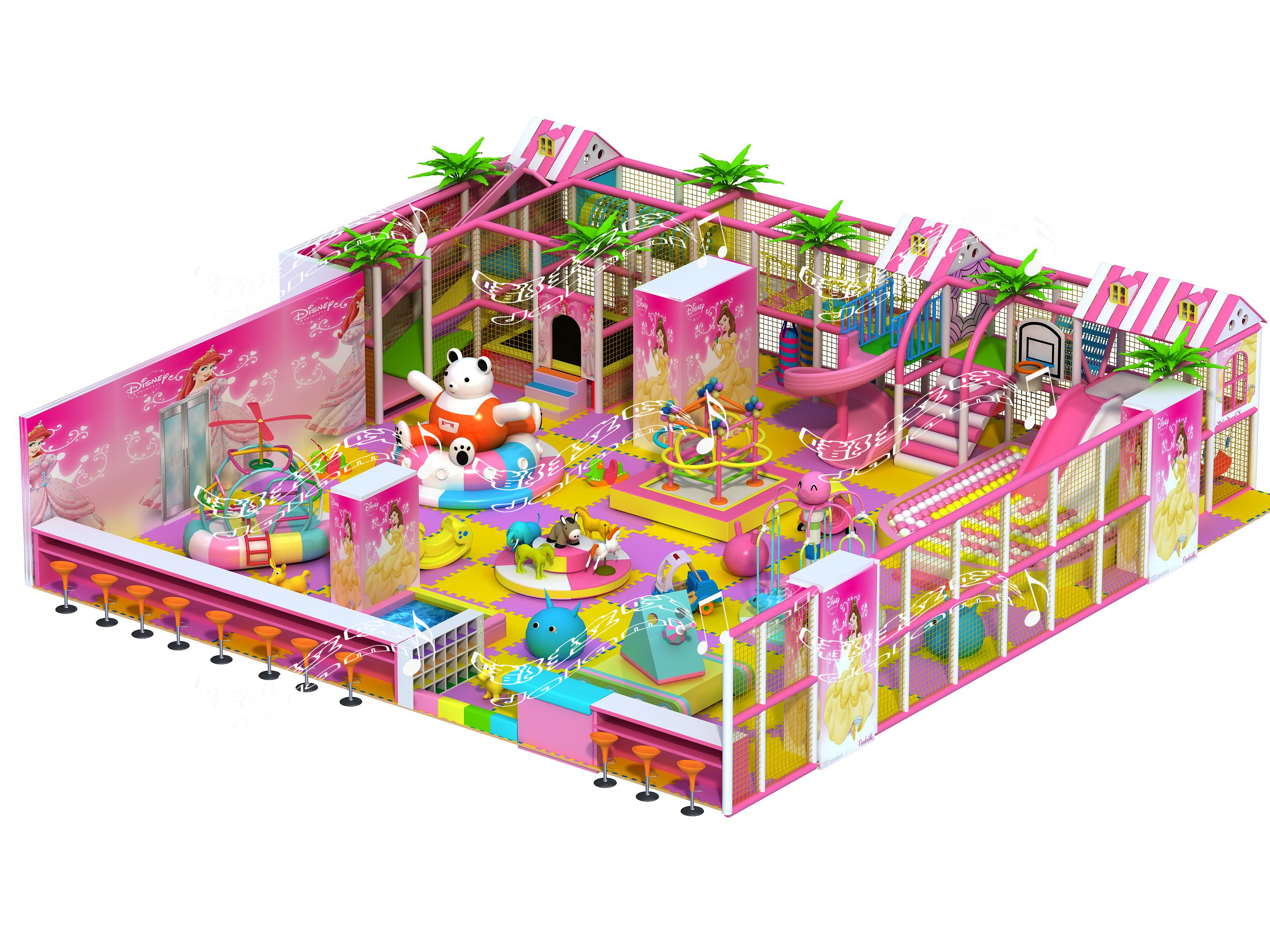 供應(yīng)天津室內(nèi)兒童淘氣堡嘟拉咪游樂設(shè)備*設(shè)計理念主題樂園芭比夢幻粉色公主系列