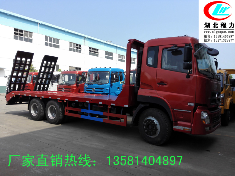 供應(yīng)太原市楚風后雙橋平板運輸車，挖機拖車，平板運輸車廠家降價促銷