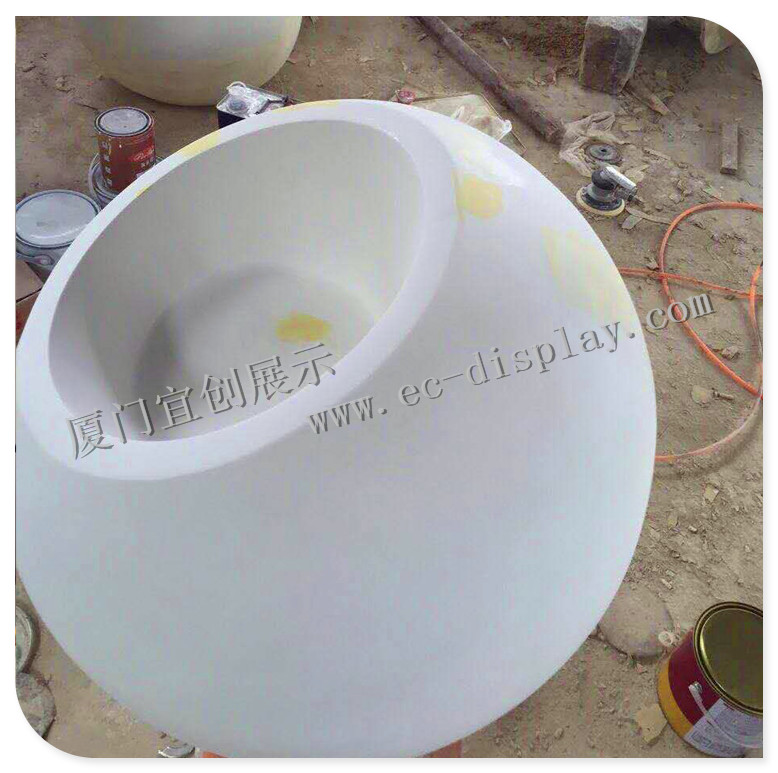 供應(yīng)半圓斜切口花盆 商場(chǎng)花盆 廈門 商場(chǎng)開業(yè)裝飾布置道具廠  玻璃花盆花缸