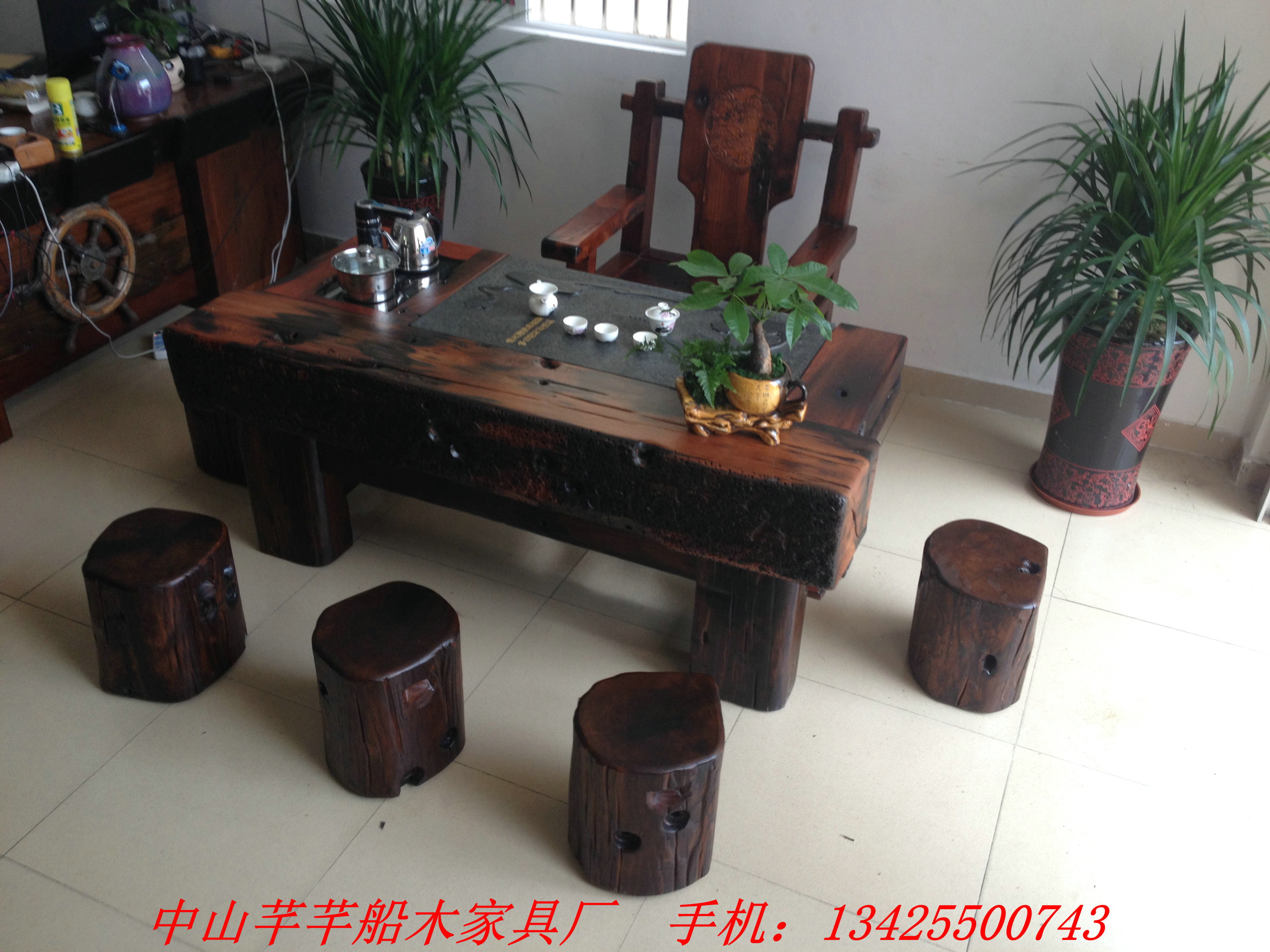 供應老船木泡茶桌加工定制