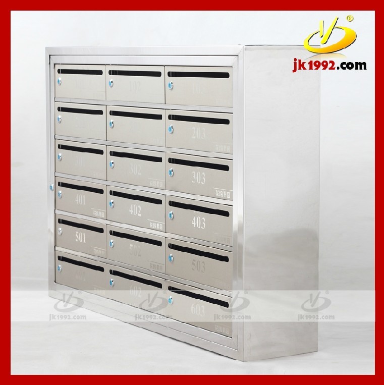 供應(yīng)金柯小區(qū)組合式不銹鋼信箱 門板可編號(hào)報(bào)箱 加厚信報(bào)箱 掛墻式信箱定做