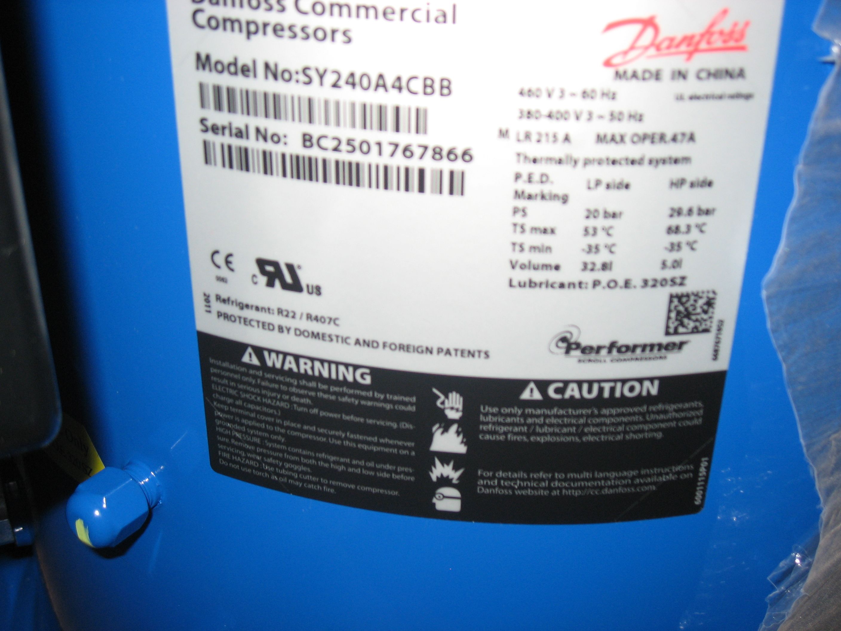 百福馬壓縮機(jī)SY240A4CBB