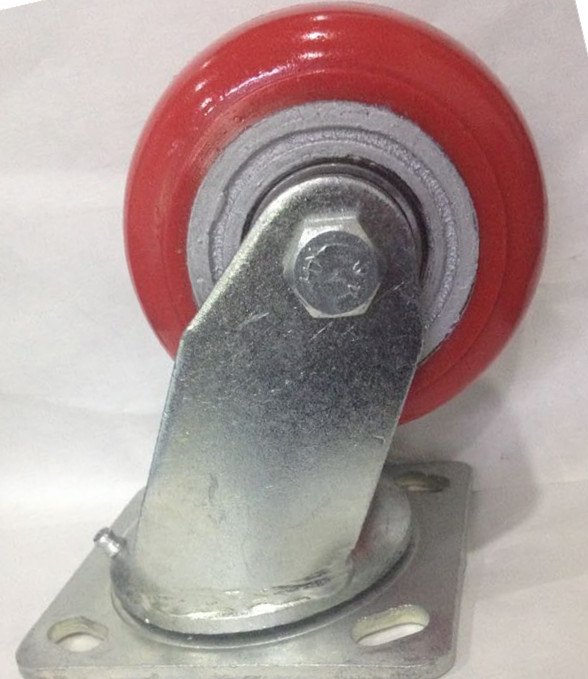 4寸重型韓式鐵芯PU萬向輪 4寸重型韓式鐵芯PU萬向輪  4寸重型韓式鐵芯PU腳輪