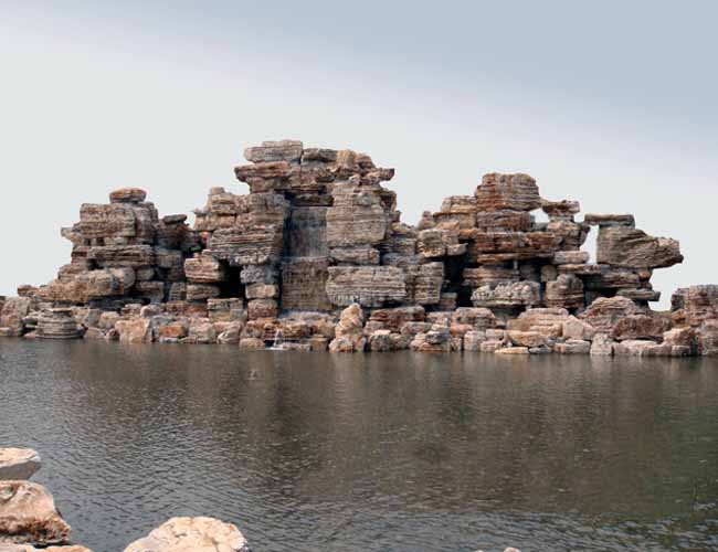 張家口沽源縣千層石假山斧劈石假山太湖石假山批發(fā)哪家專業(yè)還是恒騰園林古建公司