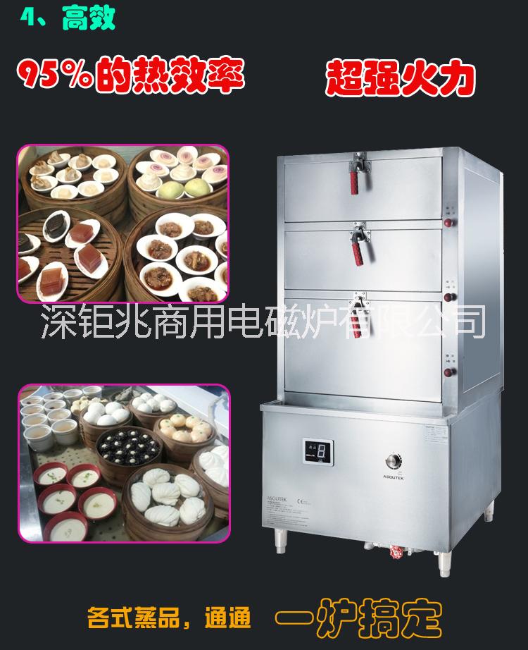 供應(yīng)商用大功率電磁爐三門(mén)海鮮電蒸柜爐深圳商用電磁爐哪家好海底撈合作品牌深鉅兆大功率電磁湯爐炒爐(圖)