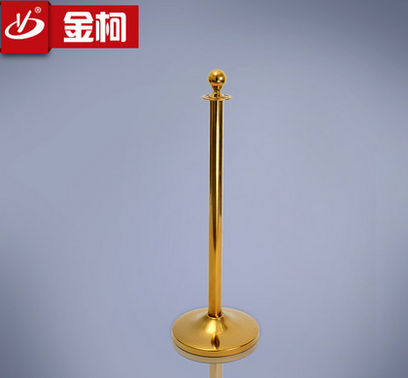 浙江圓頭鈦金欄桿座 酒店禮賓欄 金色圍欄 安全欄 隔離柱 圓頭鈦金掛繩欄桿座