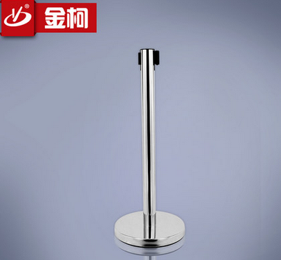 供應(yīng)金柯不銹鋼伸縮一米線lg-001 銀行可印制logo排隊(duì)欄 大堂安全立柱 酒店用品廠家
