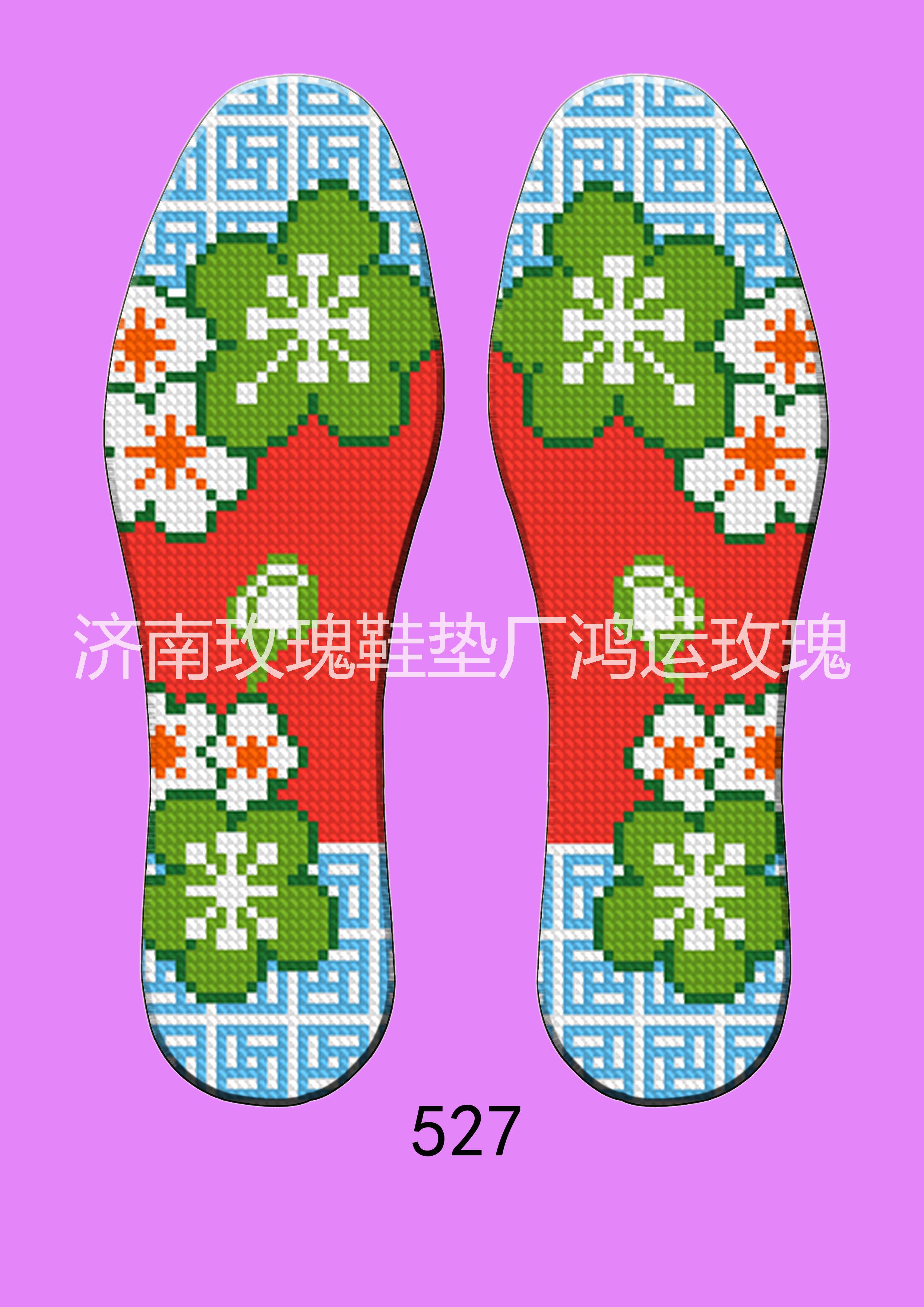 手工鞋墊的新款保健防臭型十字繡*印花鞋墊
