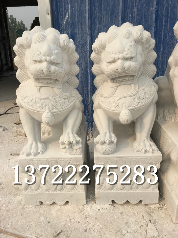 供應(yīng)曲陽石雕石獅子一對 石頭雕刻獅子