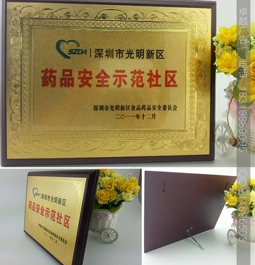 供應(yīng)汕頭金箔牌匾授權(quán)牌榮譽(yù)牌木托牌