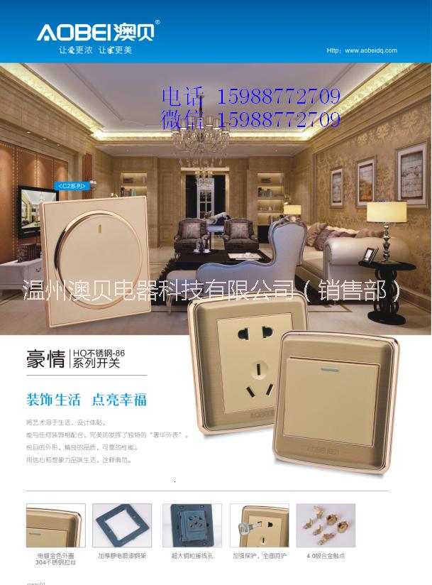 供應(yīng)大板無邊框墻壁開關(guān)