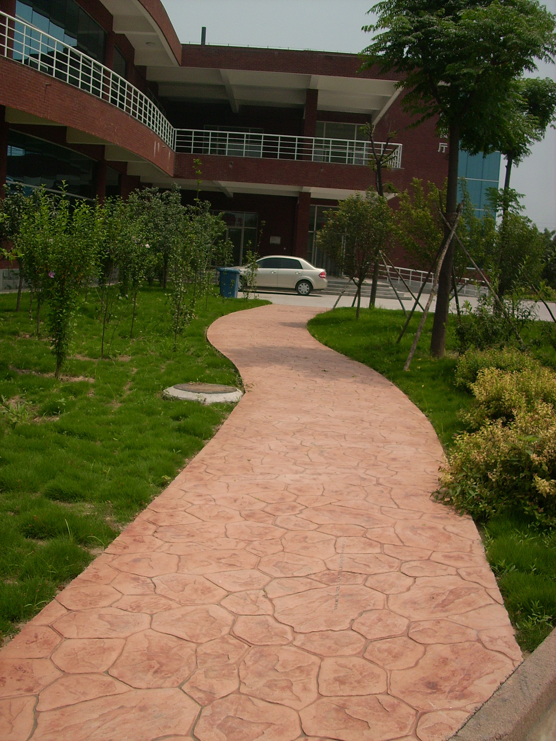 供應(yīng)彩色壓膜藝術(shù)地坪 彩色混凝土壓花地坪