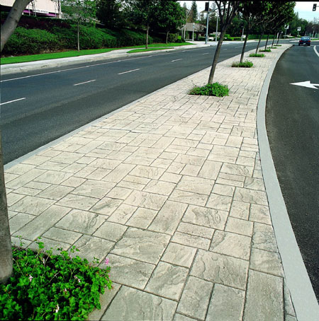 威?；炷翂耗５仄?混凝土壓模地坪價格 彩色壓模地坪