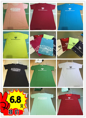 供應(yīng)便宜清倉夏裝短袖t恤批發(fā)清倉貨源
