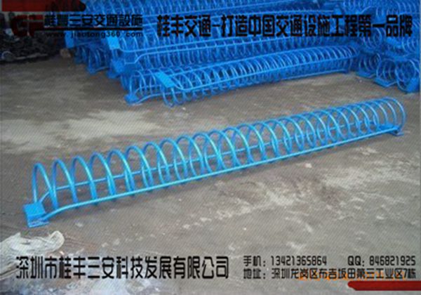 桂豐牌碳素鋼多顏色化自行車停車架款式，碳素鋼螺旋式停車架GF-235B