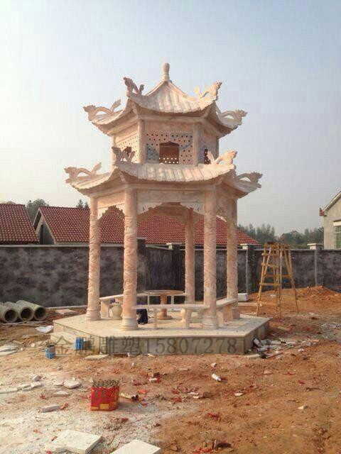 涼亭 六角涼亭 石亭