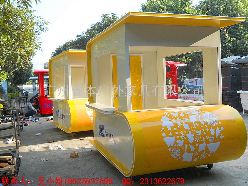 定制 廠家直銷防腐木售貨車 防腐木售貨車 可移動(dòng)售貨亭 奶茶車