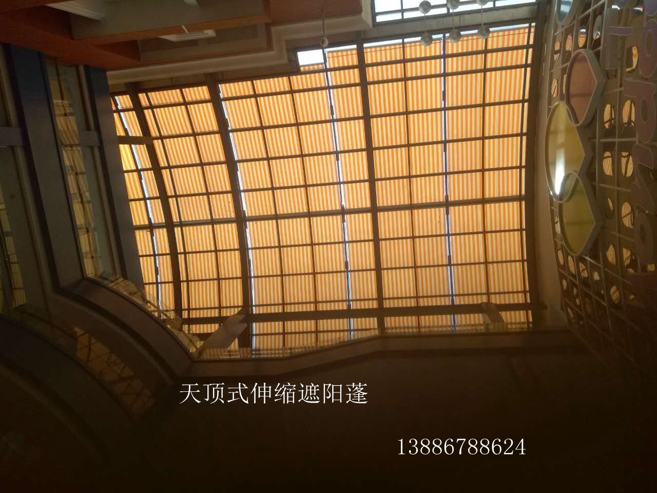陽光房遮陽蓬天幕遮陽蓬電動軌道伸縮遮陽蓬