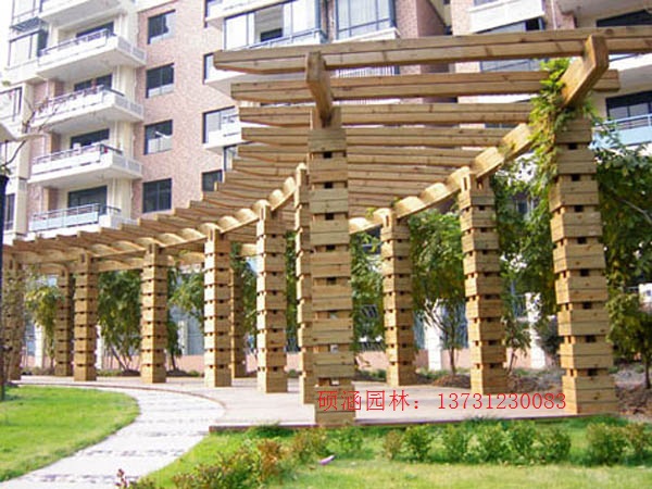 走廊設(shè)計報價,花架走廊價格,花架走廊品牌 天津仿木花架制造 北京仿木花架制造