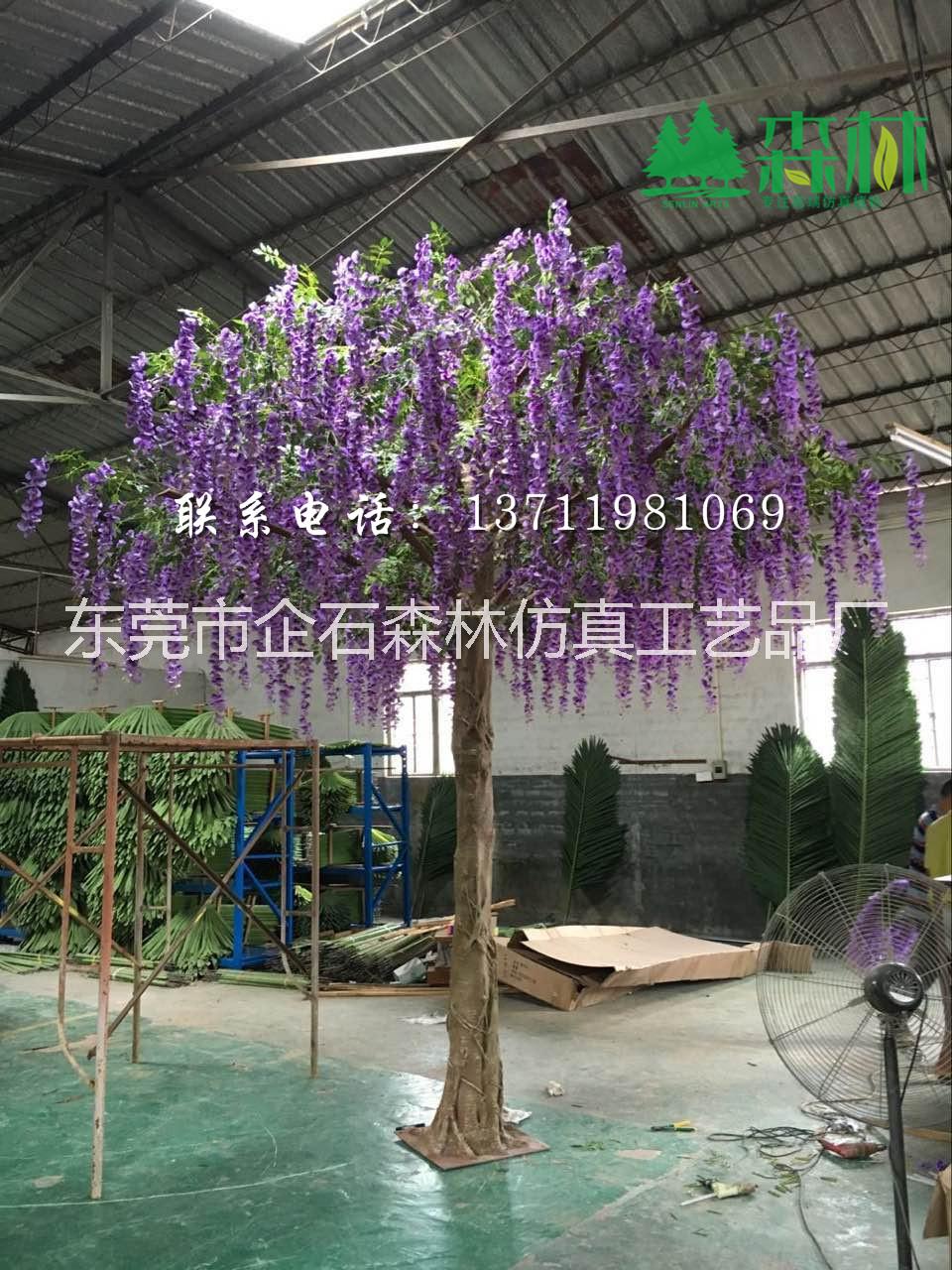 仿真花樹廠家直銷仿真桃花樹玻璃鋼櫻花樹人造豆花樹