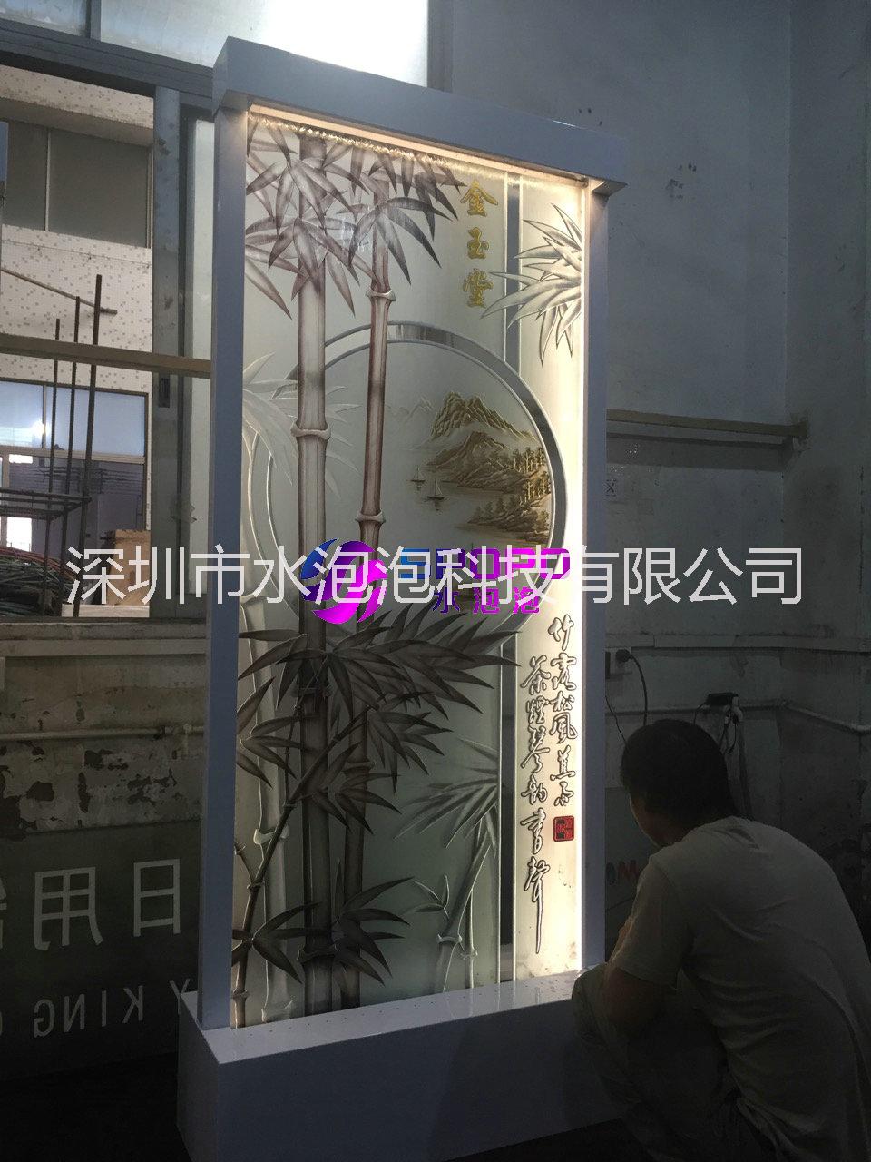 廠家批發(fā)訂購客廳水泡泡品牌流水生財?shù)闹衤端煞逅囆g(shù)水幕簾屏風(fēng)玻璃流水墻水舞屏風(fēng)