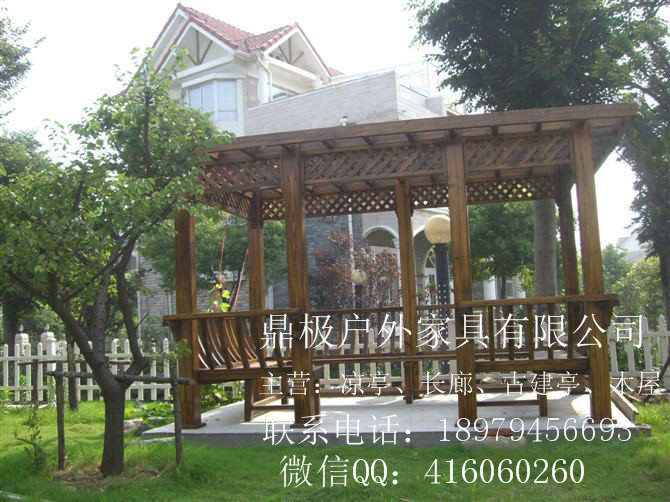 供應(yīng)葡萄架庭院花園葡萄架休閑茶亭杉木防腐木廊架江西防腐木廠家