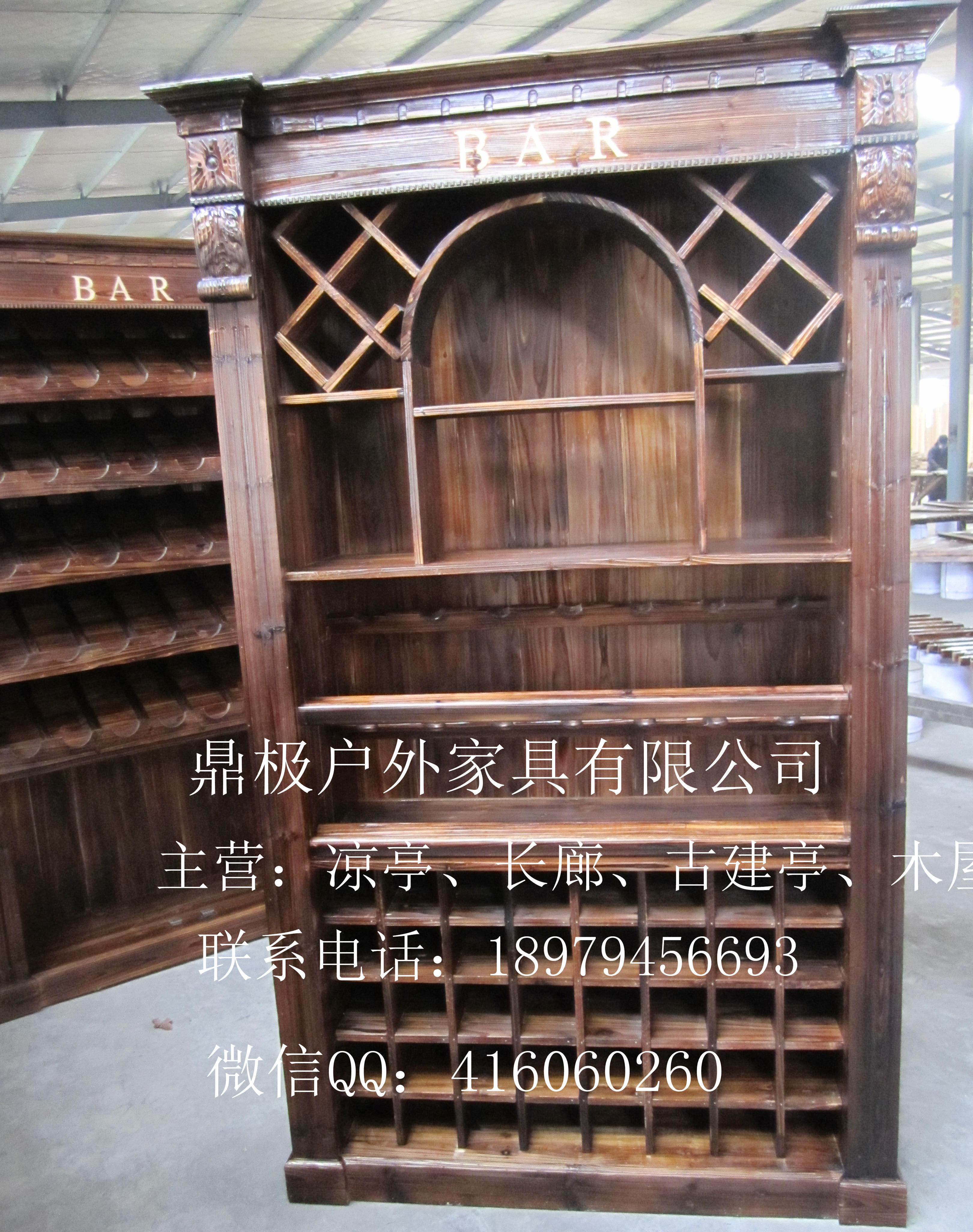 供應(yīng)酒柜吧臺(tái)/防腐木大吧臺(tái)/酒柜吧臺(tái)圖片/賓館酒店杉木酒柜吧臺(tái)