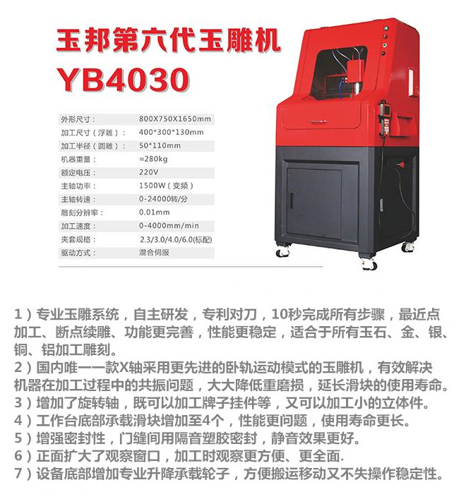 全自動(dòng)數(shù)控雕刻機(jī) 玉邦六代機(jī)4030電腦雕刻機(jī)