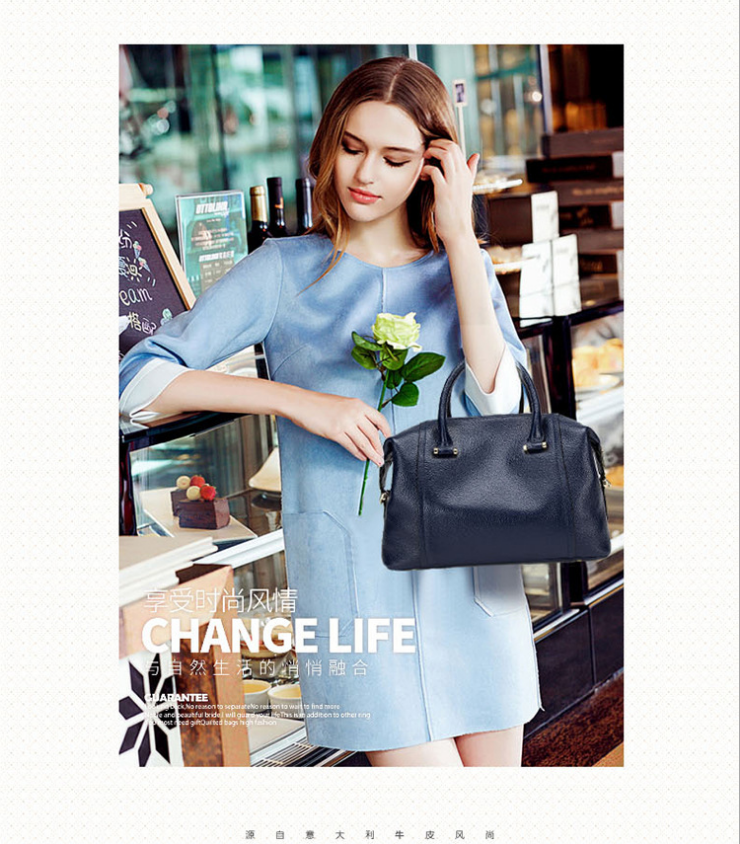 波士頓頭層牛皮手提斜挎單包 時尚女包百搭  手提斜挎單包廠家