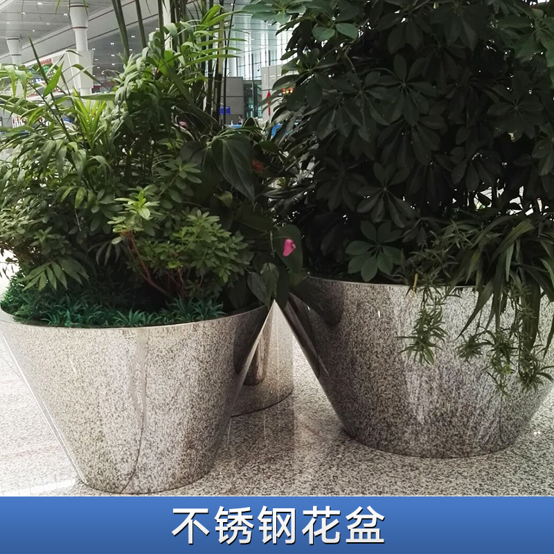 不銹鋼花盆 景觀不銹鋼落地花盆 金屬工藝花盆 鍍色不銹鋼圓形種植花盆