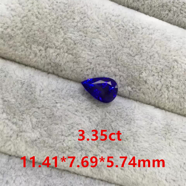3.35克拉水滴形坦桑石戒面 適合鑲嵌戒指和吊墜  經(jīng)典款式定制鑲嵌 坦桑石批發(fā)