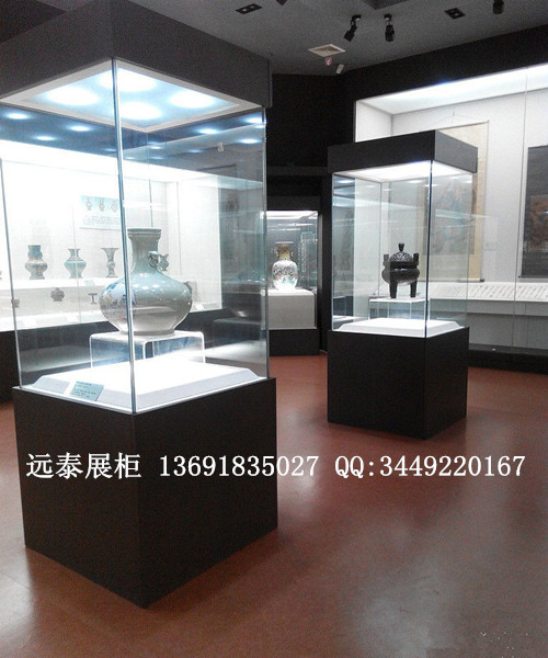博物館獨(dú)立展示高柜、玻璃陶瓷收藏展示柜制作 文物展廳桌柜、陶瓷收藏展示柜制作