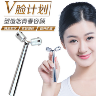 滾輪按摩器 微電流Y型按摩器 臉部按摩棒 日本滾輪美顏器V臉器
