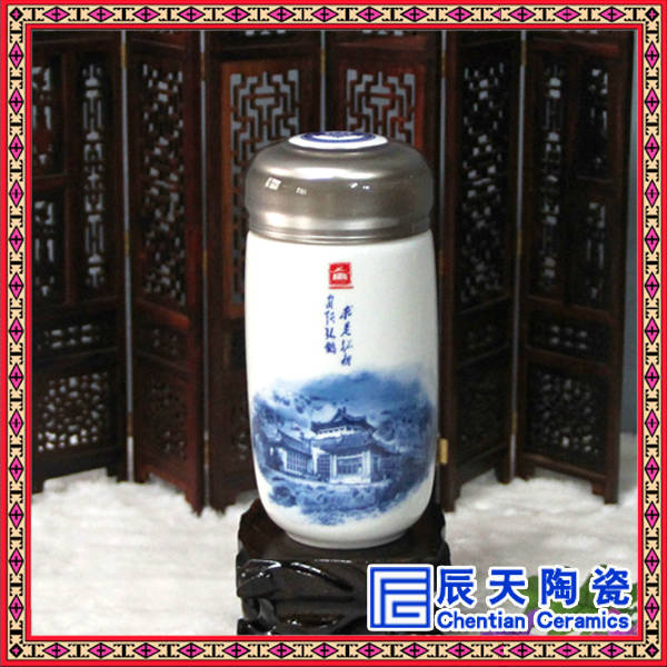 景德鎮(zhèn)雙瓷保溫杯，定做陶瓷保溫杯，供應(yīng)禮品保溫杯，保溫杯價(jià)格