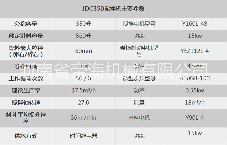 帝海機(jī)械JDC350單臥軸混凝土攪拌機(jī)