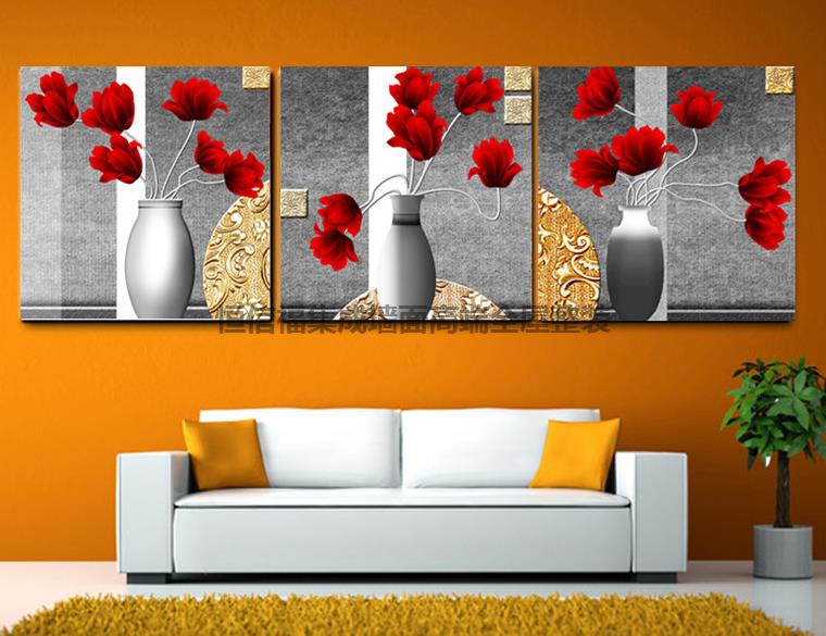 三聯(lián)畫鋅鋼 恒信福集成墻面廠家集成墻面采購 三聯(lián)畫鋅鋼裝飾無框畫