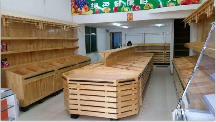 佛山定制超市木質(zhì)貨架 糧食架 五谷雜糧架米桶